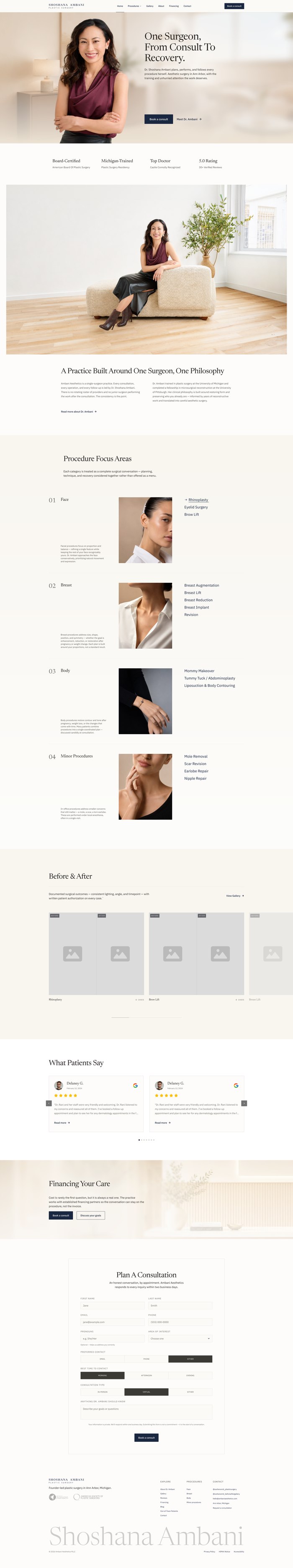 Full homepage frame at a glance, hero to footer