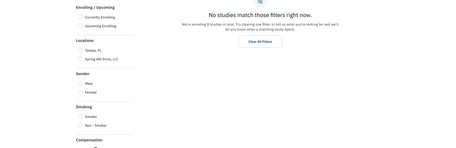 Find a Study empty state with a path back