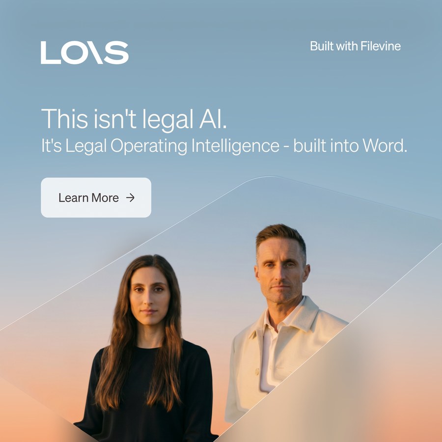 LOIS ad: this isn't legal AI, it's Legal Operating Intelligence, portrait hero